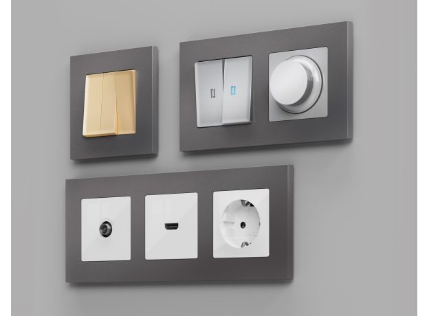 AF250654 Рамка ALFA Qubi (Антрацит серый) 4-ая