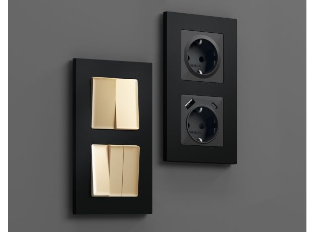 AF250703 Рамка ALFA Qubi (Черный матовый) 3-ая