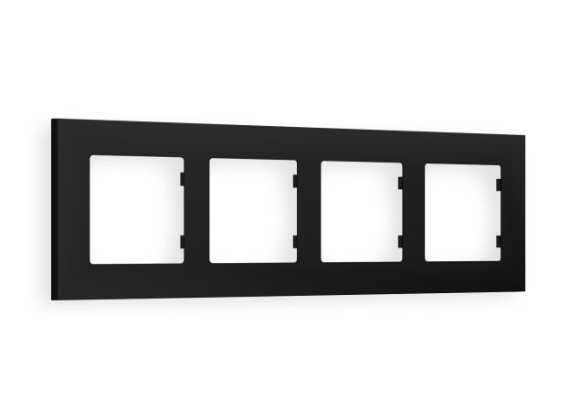 AF250704 Рамка ALFA Qubi (Черный матовый) 4-ая