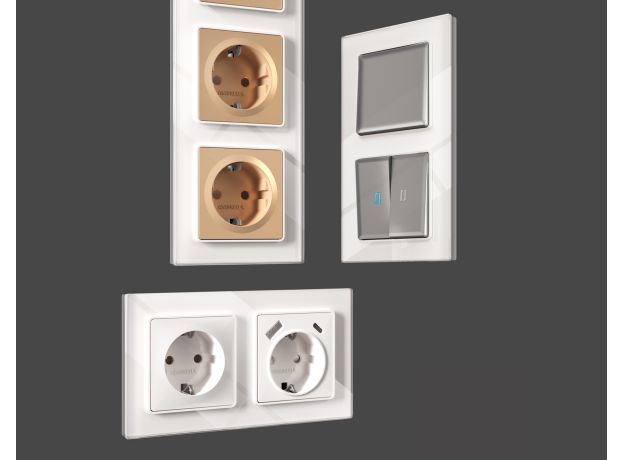 AF330101 Рамка ALFA Platos (Белый Стекло органическое) 1-ая