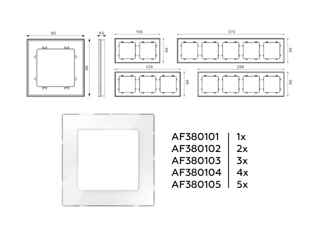 AF330102 Рамка ALFA Platos (Белый Стекло органическое) 2-ая