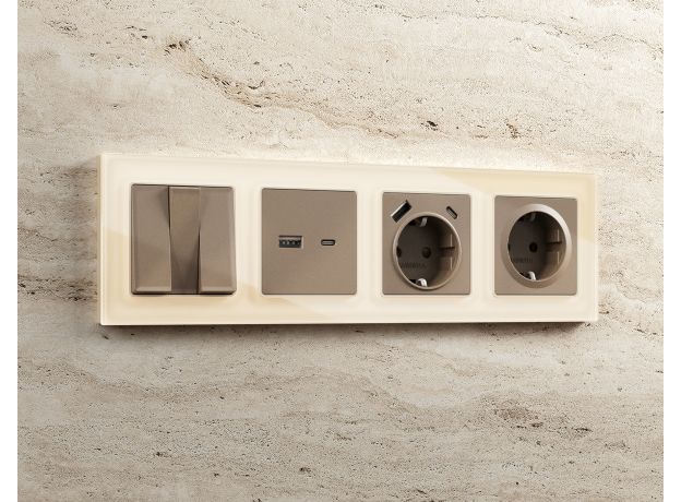 AF330305 Рамка ALFA Platos (Бежевый Стекло органическое) 5-ая