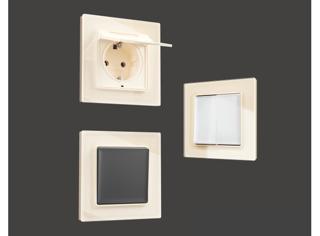 AF330305 Рамка ALFA Platos (Бежевый Стекло органическое) 5-ая