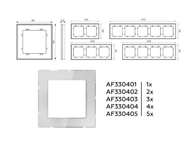 AF330404 Рамка ALFA Platos (Серебро Стекло органическое) 4-ая