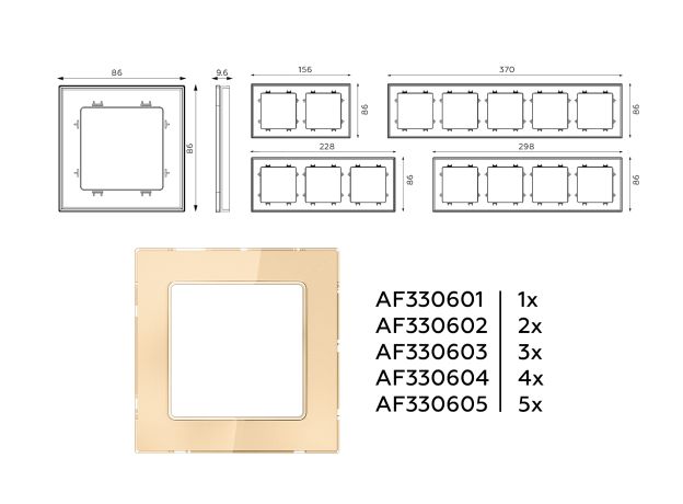 AF330605 Рамка ALFA Platos (Шампань Стекло органическое) 5-ая
