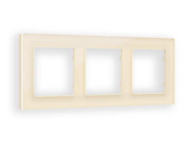 AF380303 Рамка ALFA Platos (Бежевый Стекло закаленное натуральное) 3-ая