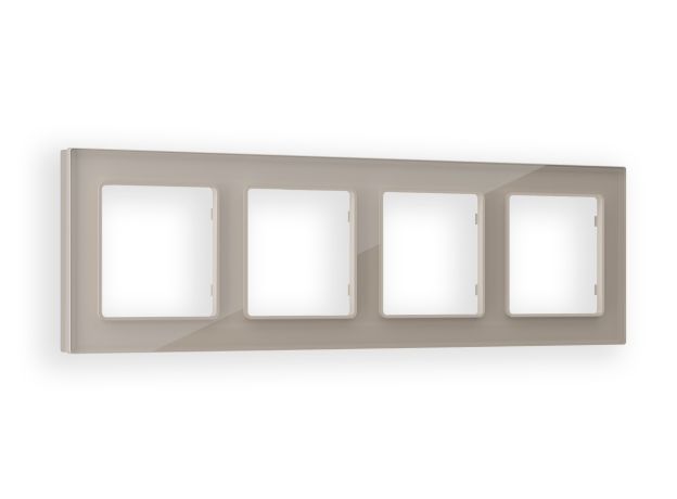 AF380604 Рамка ALFA Platos (Серо-бежевый Стекло закаленное натуральное) 4-ая