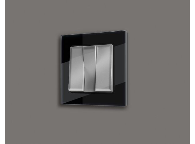 AF380801 Рамка ALFA Platos (Черный Стекло закаленное натуральное) 1-ая