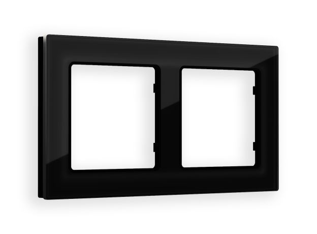 AF380802 Рамка ALFA Platos (Черный Стекло закаленное натуральное) 2-ая