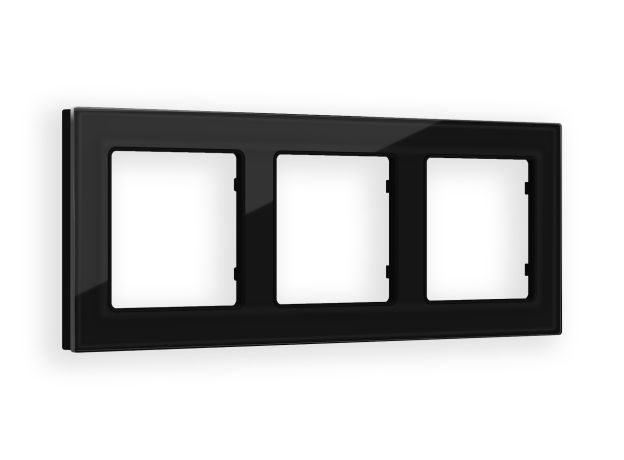 AF380803 Рамка ALFA Platos (Черный Стекло закаленное натуральное) 3-ая