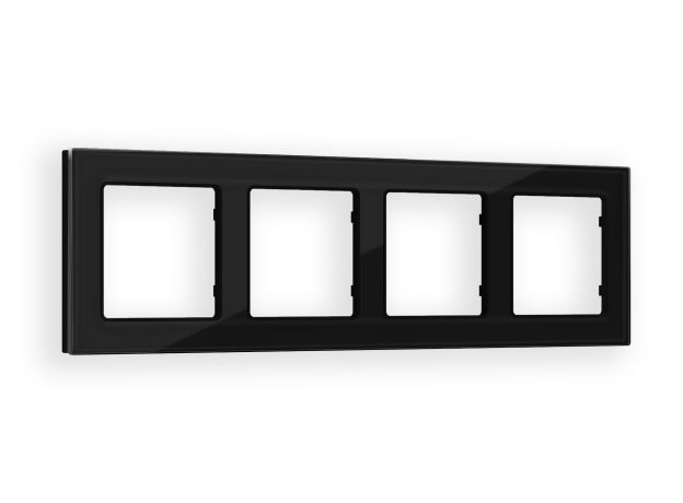 AF380804 Рамка ALFA Platos (Черный Стекло закаленное натуральное) 4-ая