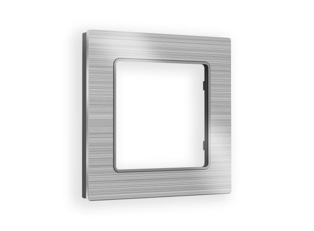 AF550101 Рамка ALFA Platos (Серебро Металл шлифованный) 1-ая