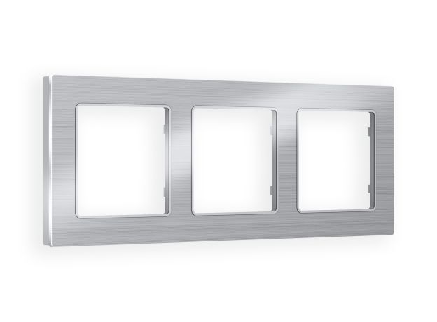 AF550103 Рамка ALFA Platos (Серебро Металл шлифованный) 3-ая