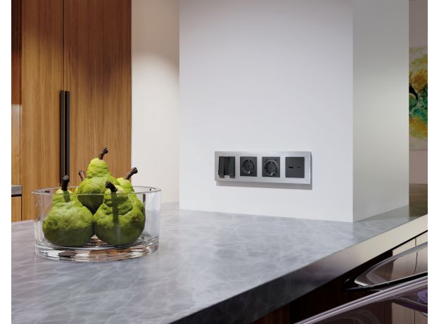 AF550103 Рамка ALFA Platos (Серебро Металл шлифованный) 3-ая