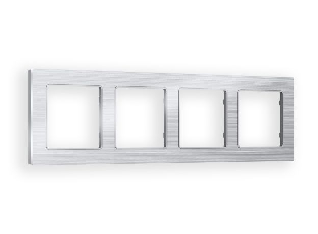 AF550104 Рамка ALFA Platos (Серебро Металл шлифованный) 4-ая
