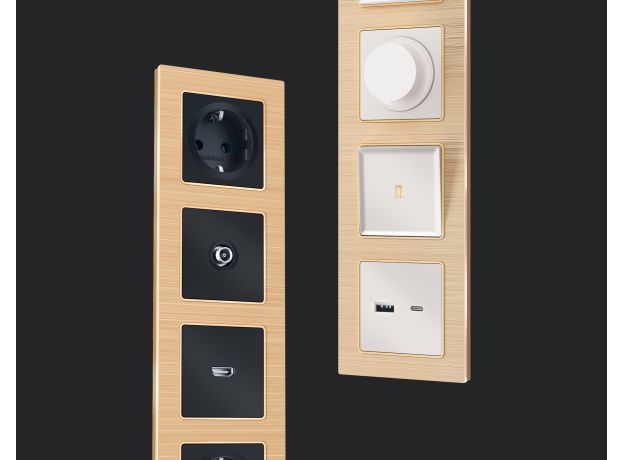 AF550301 Рамка ALFA Platos (Шампань Металл шлифованный) 1-ая