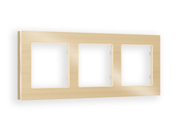 AF550303 Рамка ALFA Platos (Шампань Металл шлифованный) 3-ая