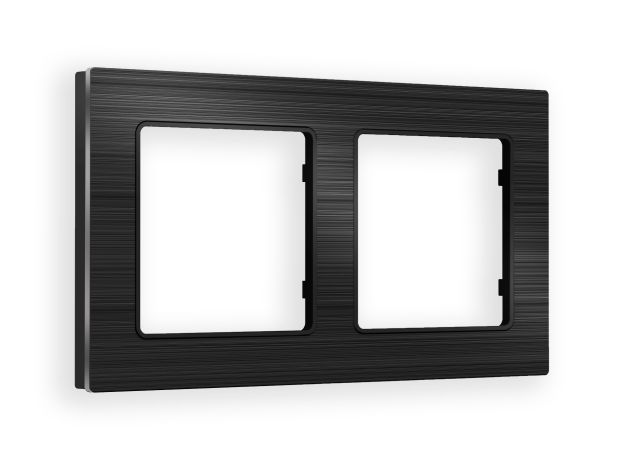 AF550502 Рамка ALFA Platos (Черный Металл шлифованный) 2-ая