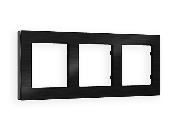 AF550503 Рамка ALFA Platos (Черный Металл шлифованный) 3-ая