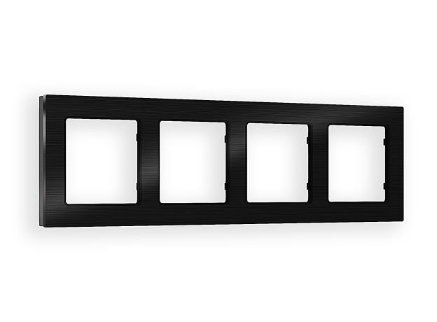 AF550504 Рамка ALFA Platos (Черный Металл шлифованный) 4-ая