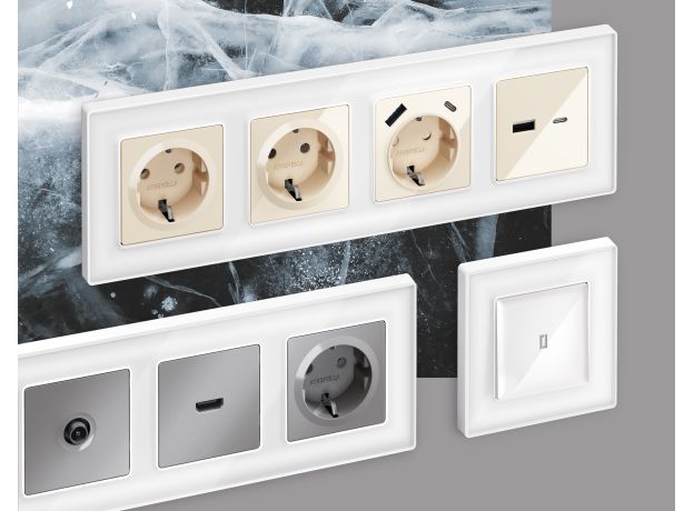 AF580102 Рамка ALFA Arctic (Белый Стекло органическое) 2-ая