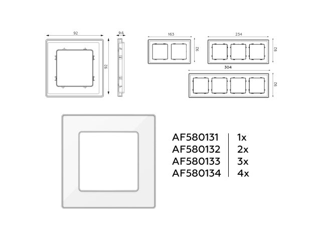 AF580131 Рамка ALFA Arctic (Белый Стекло органическое/Серебро) 1-ая