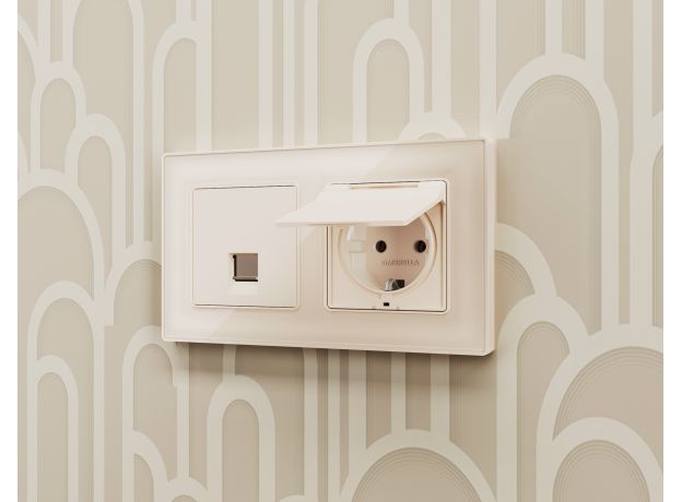 AF580302 Рамка ALFA Arctic (Бежевый Стекло органическое) 2-ая