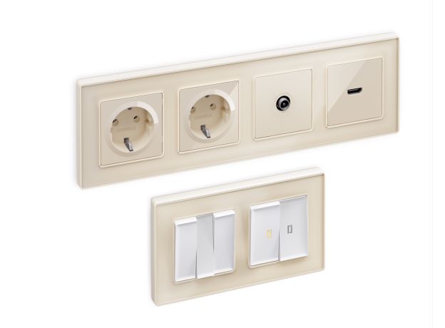 AF580304 Рамка ALFA Arctic (Бежевый Стекло органическое) 4-ая