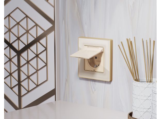 AF580343 Рамка ALFA Arctic (Бежевый Стекло органическое/Шампань) 3-ая