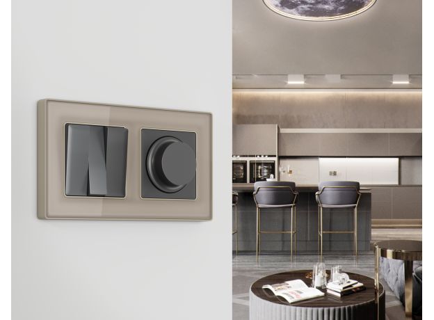 AF580361 Рамка ALFA Arctic (Серо-бежевый Стекло органическое) 1-ая