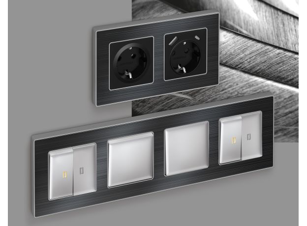 AF580532 Рамка ALFA Arctic (Черный Стекло органическое/Сталь) 2-ая