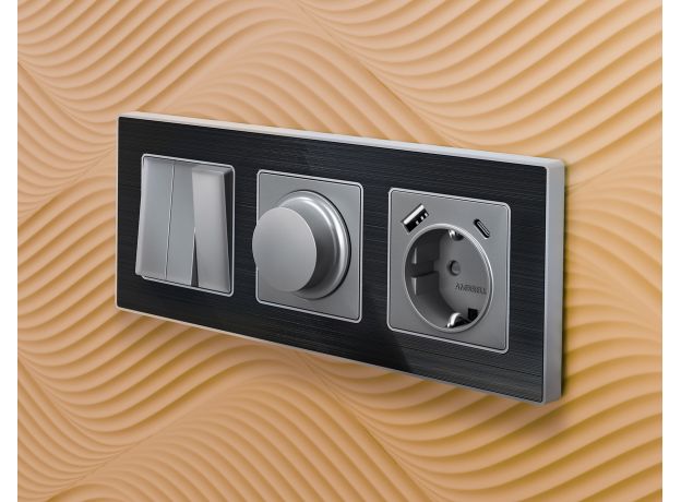 AF580533 Рамка ALFA Arctic (Черный Стекло органическое/Сталь) 3-ая