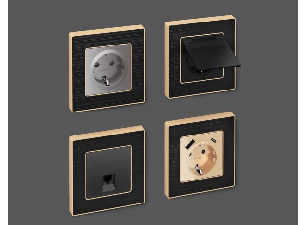 AF580541 Рамка ALFA Arctic (Черный Стекло органическое/Шампань) 1-ая