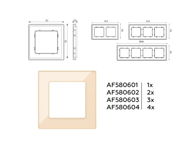AF580602 Рамка ALFA Arctic (Шампань Стекло органическое) 2-ая
