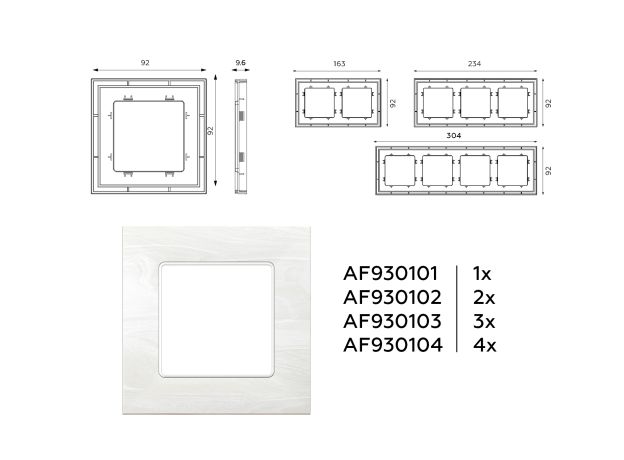 AF930102 Рамка ALFA Grand (Белый мрамор) 2-ая