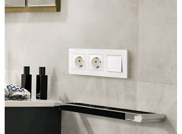 AF930104 Рамка ALFA Grand (Белый мрамор) 4-ая