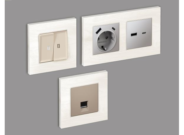 AF930104 Рамка ALFA Grand (Белый мрамор) 4-ая