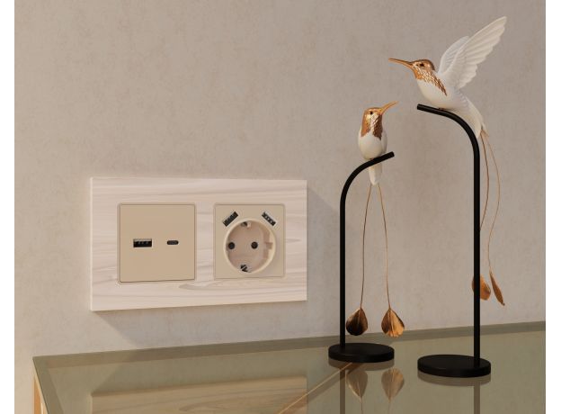 AF930302 Рамка ALFA Grand (Бежевый мрамор) 2-ая