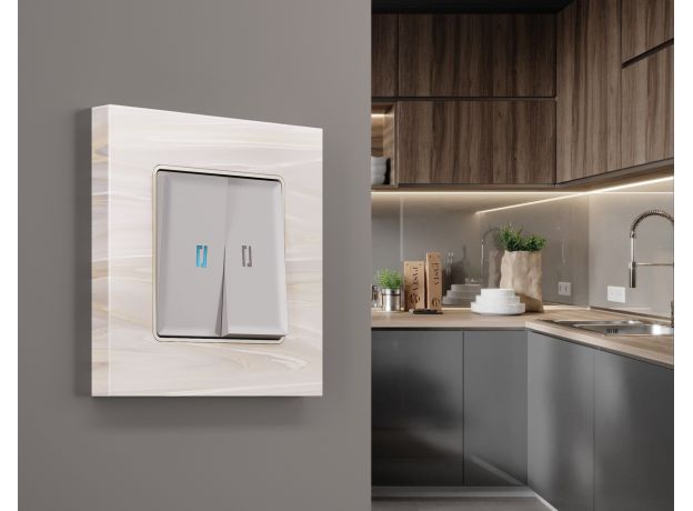 AF930303 Рамка ALFA Grand (Бежевый мрамор) 3-ая