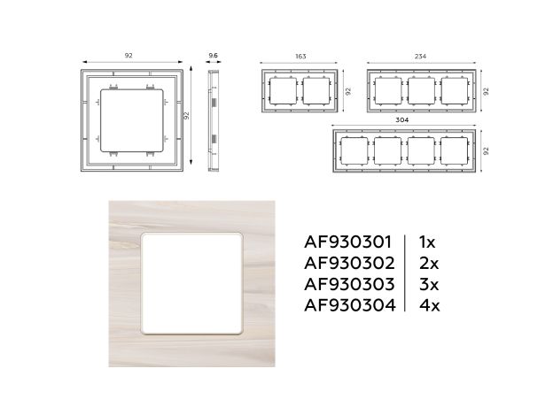 AF930304 Рамка ALFA Grand (Бежевый мрамор) 4-ая