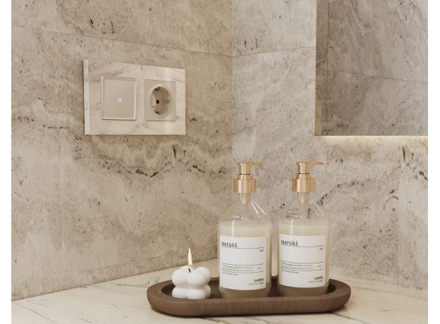 AF930601 Рамка ALFA Grand (Серо-бежевый мрамор) 1-ая