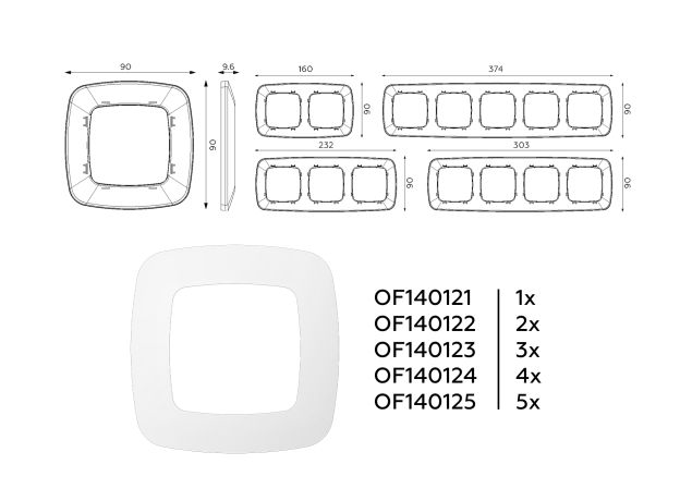 OF140122 Рамка OMEGA Ecta (Белый матовый) 2-ая