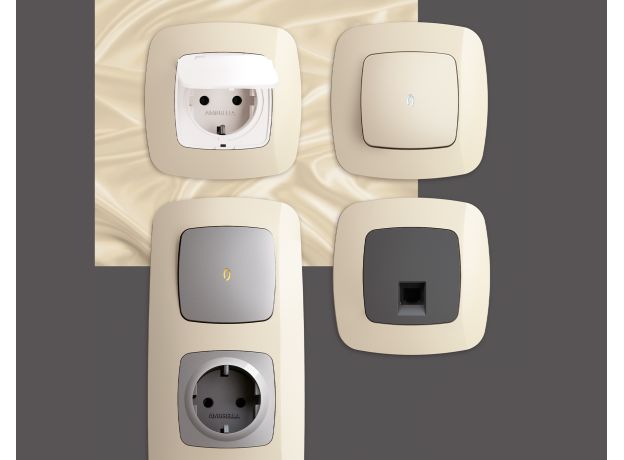 OF140303 Рамка OMEGA Ecta (Бежевый глянец) 3-ая