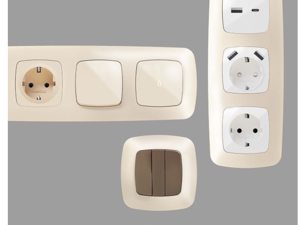 OF140331 Рамка OMEGA Ecta (Бежевый матовый) 1-ая