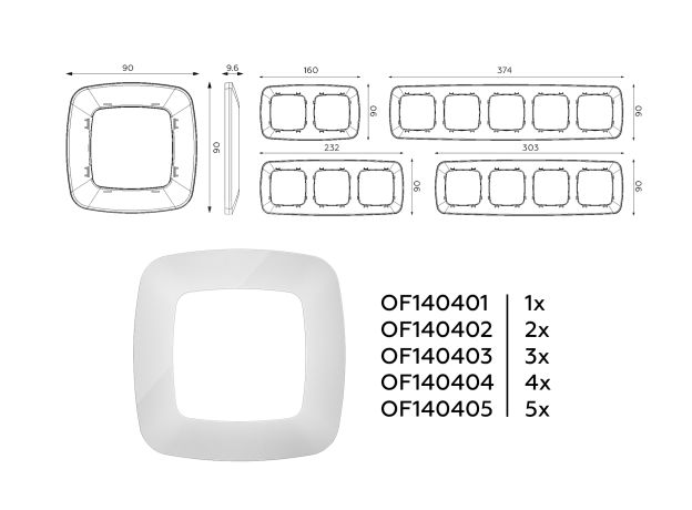 OF140402 Рамка OMEGA Ecta (Серебро глянец) 2-ая