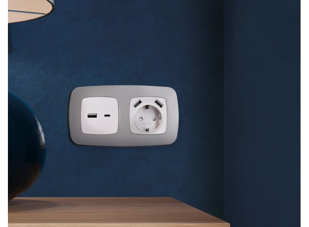 OF140505 Рамка OMEGA Ecta (Сталь матовый) 5-ая