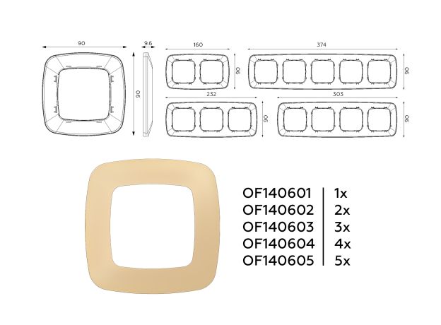 OF140604 Рамка OMEGA Ecta (Шампань) 4-ая