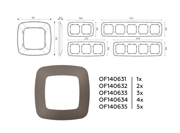 OF140631 Рамка OMEGA Ecta (Темная бронза матовый) 1-ая