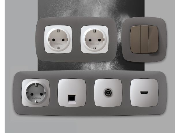 OF140651 Рамка OMEGA Ecta (Антрацит серый) 1-ая