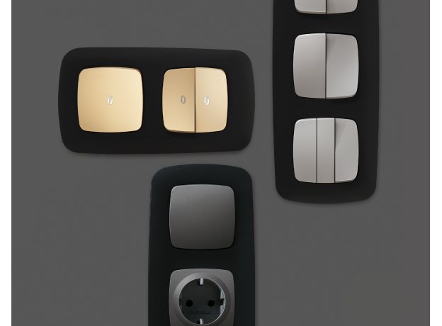 OF140701 Рамка OMEGA Ecta (Черный матовый) 1-ая